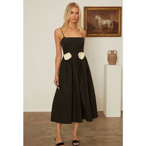 Ciao Lucia Dresses & Skirts - Ciao Lucia Neroni Rosette-Waist Midi Dress Size L $395